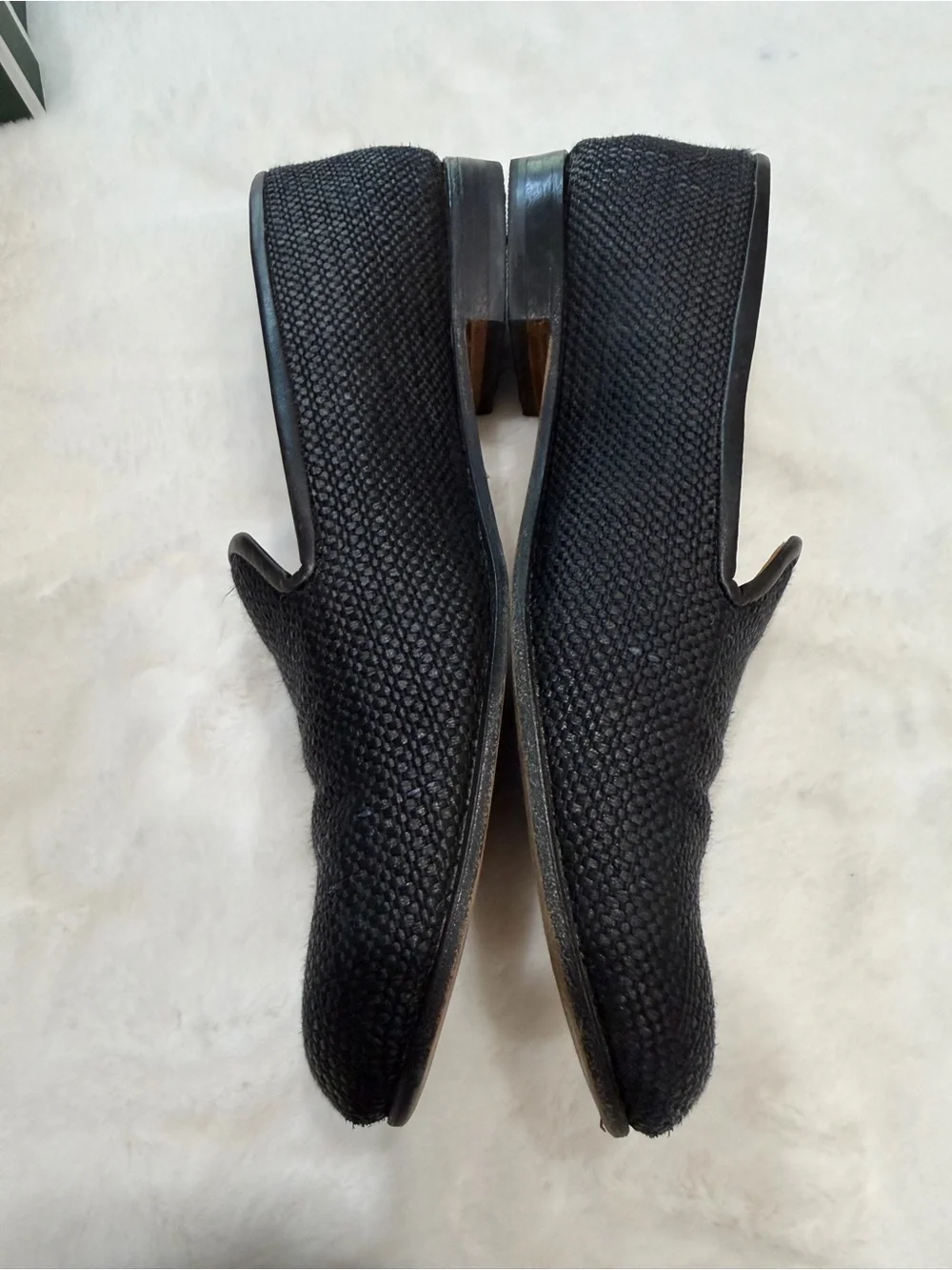 Stubbs & Wootton Black Woven Loafers
